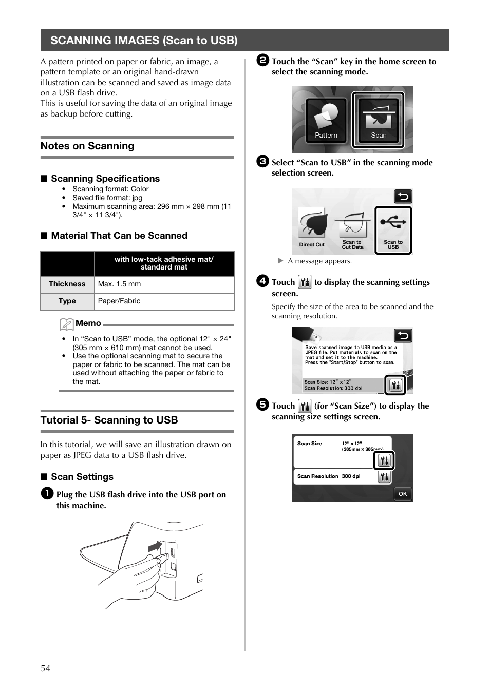 Scanning images (scan to usb), Tutorial 5- scanning to usb | Brother CM100DM User Manual | Page 56 / 72