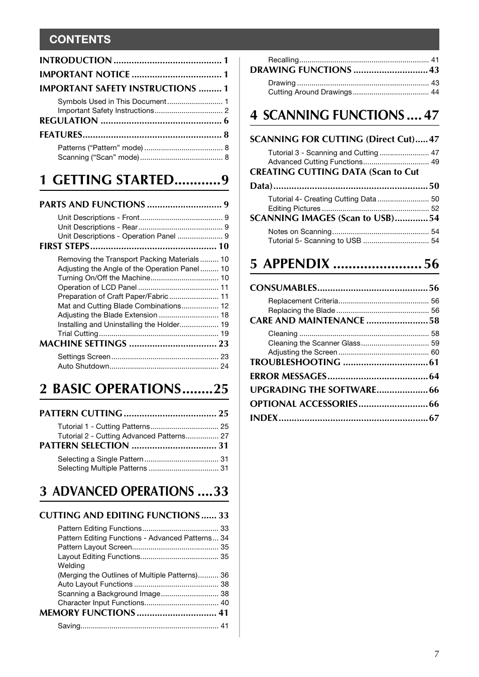 Brother CM100DM User Manual | Page 9 / 72