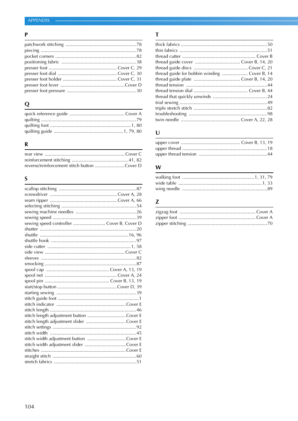 Brother NX-200 User Manual | Page 110 / 111