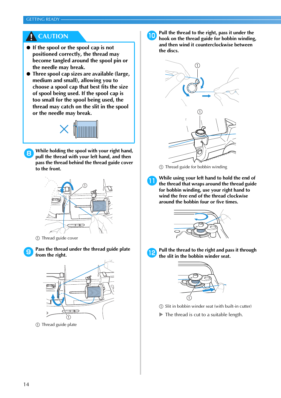 Caution | Brother NX-200 User Manual | Page 20 / 111