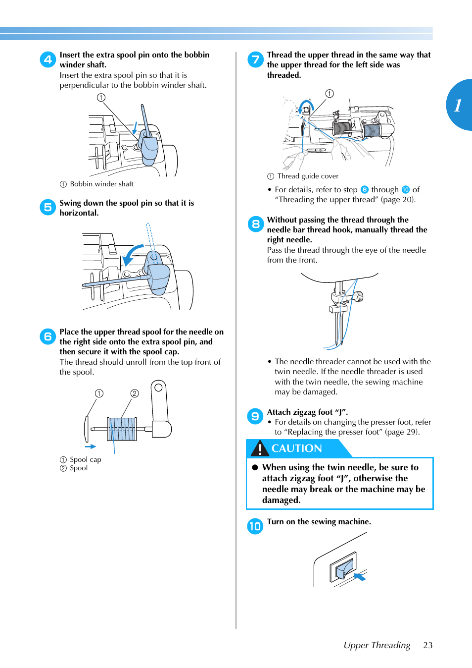 Caution | Brother NX-200 User Manual | Page 29 / 111