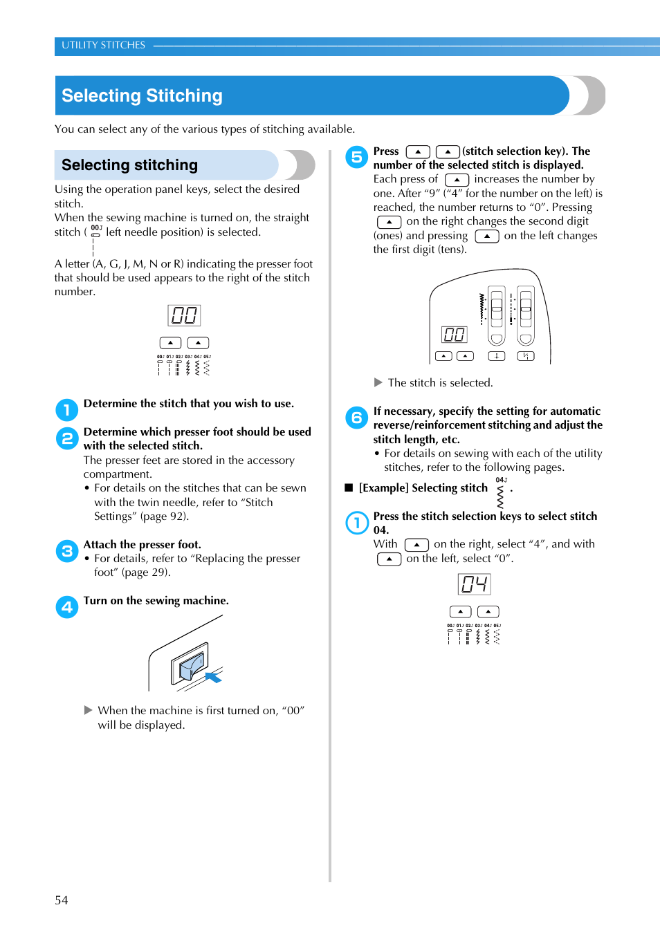 Selecting stitching | Brother NX-200 User Manual | Page 60 / 111