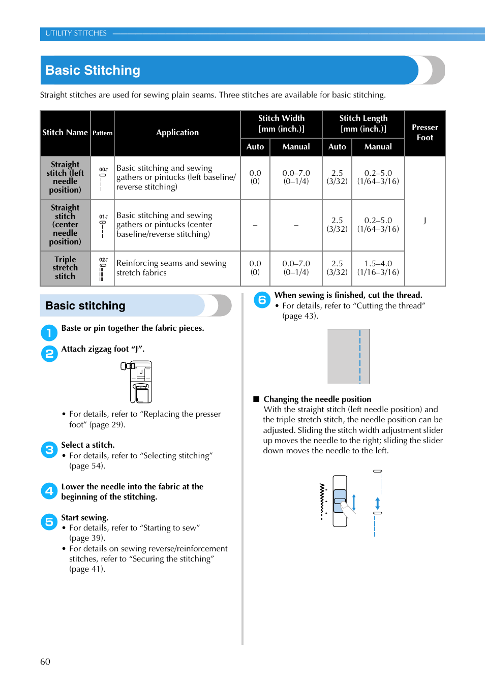 Basic stitching | Brother NX-200 User Manual | Page 66 / 111