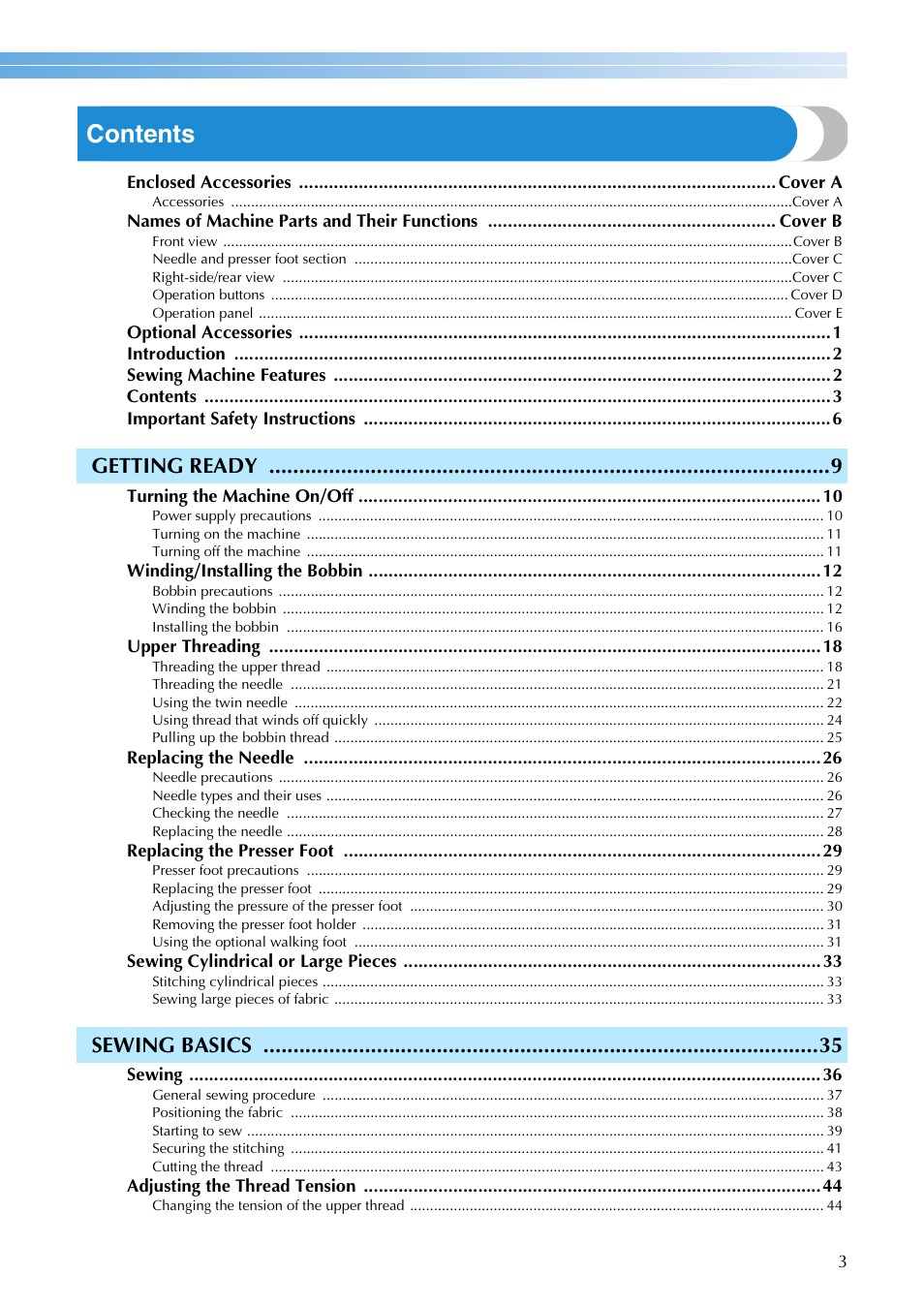 Brother NX-200 User Manual | Page 9 / 111