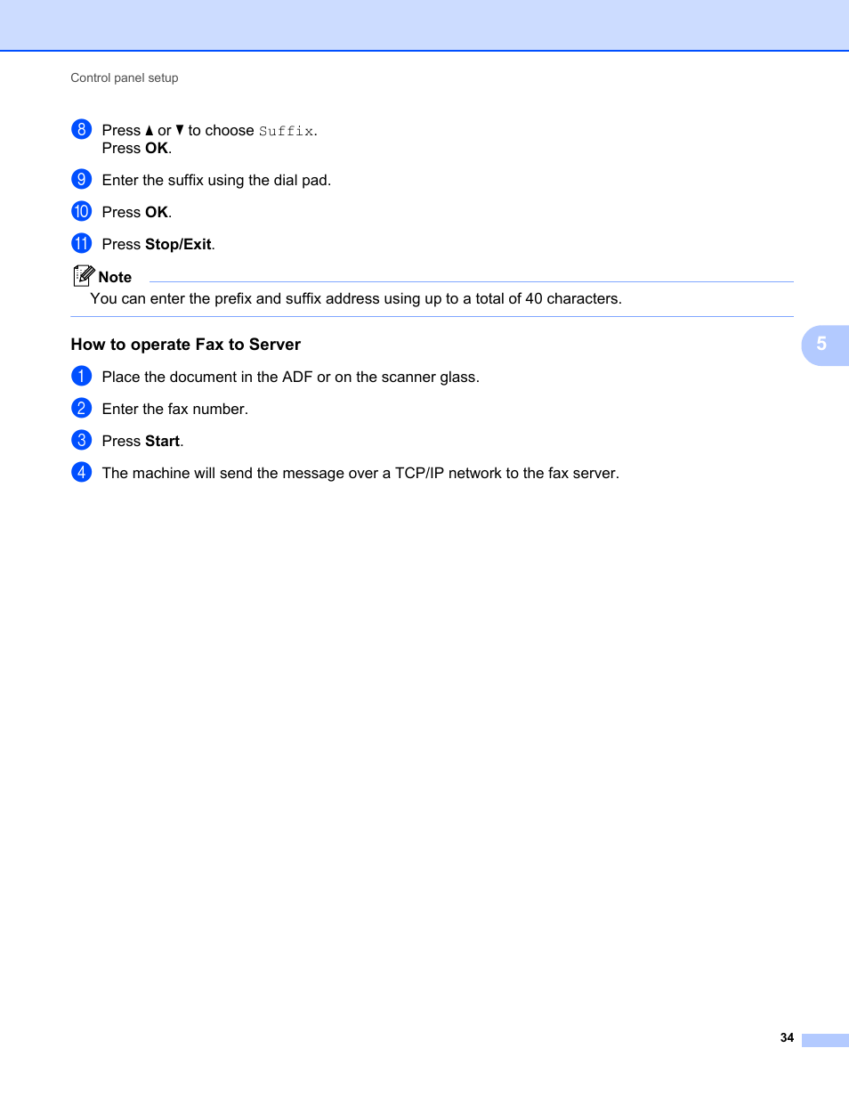 How to operate fax to server | Brother MFC 7460DN User Manual | Page 39 / 82