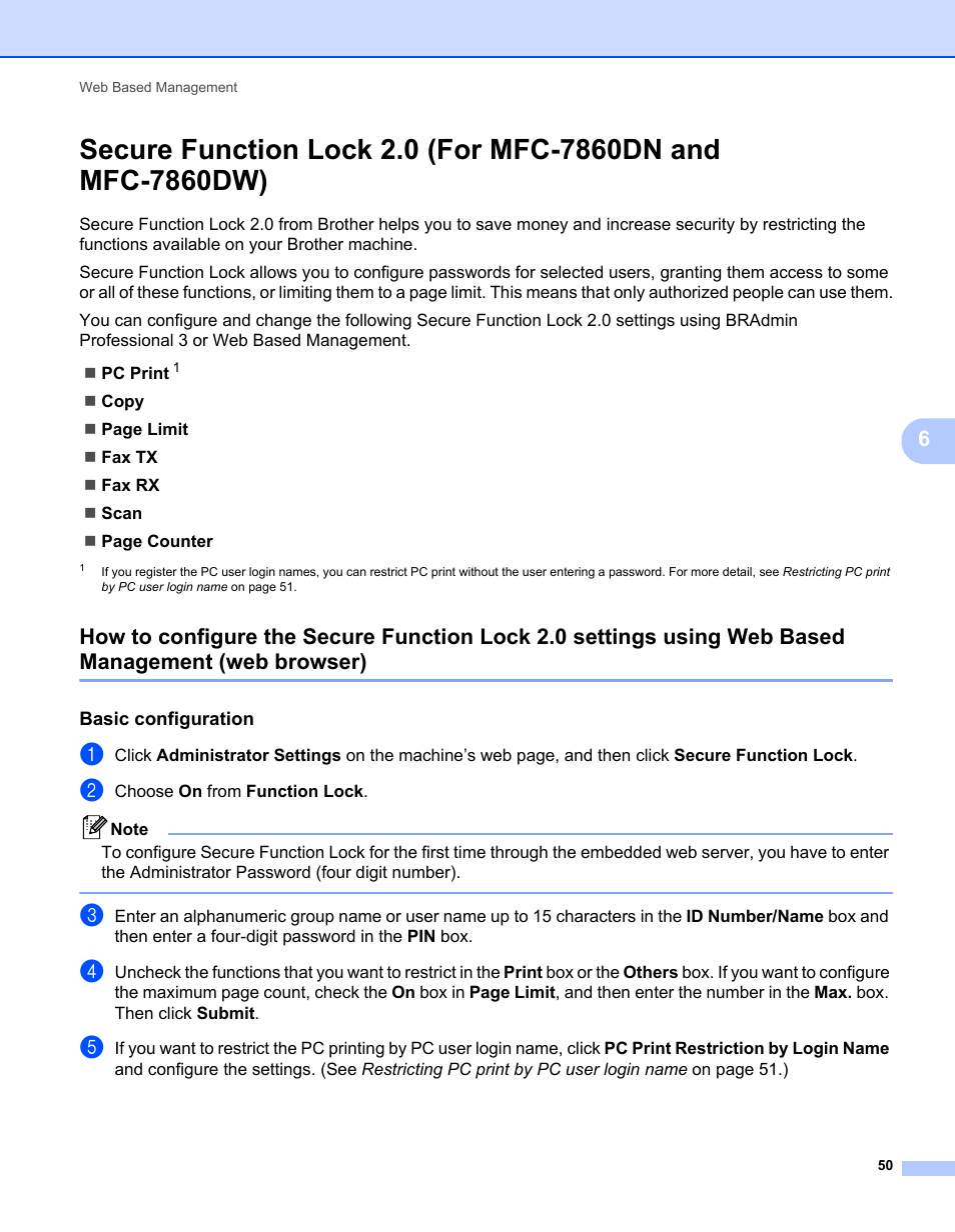 Basic configuration, Browser) | Brother MFC 7460DN User Manual | Page 55 / 82