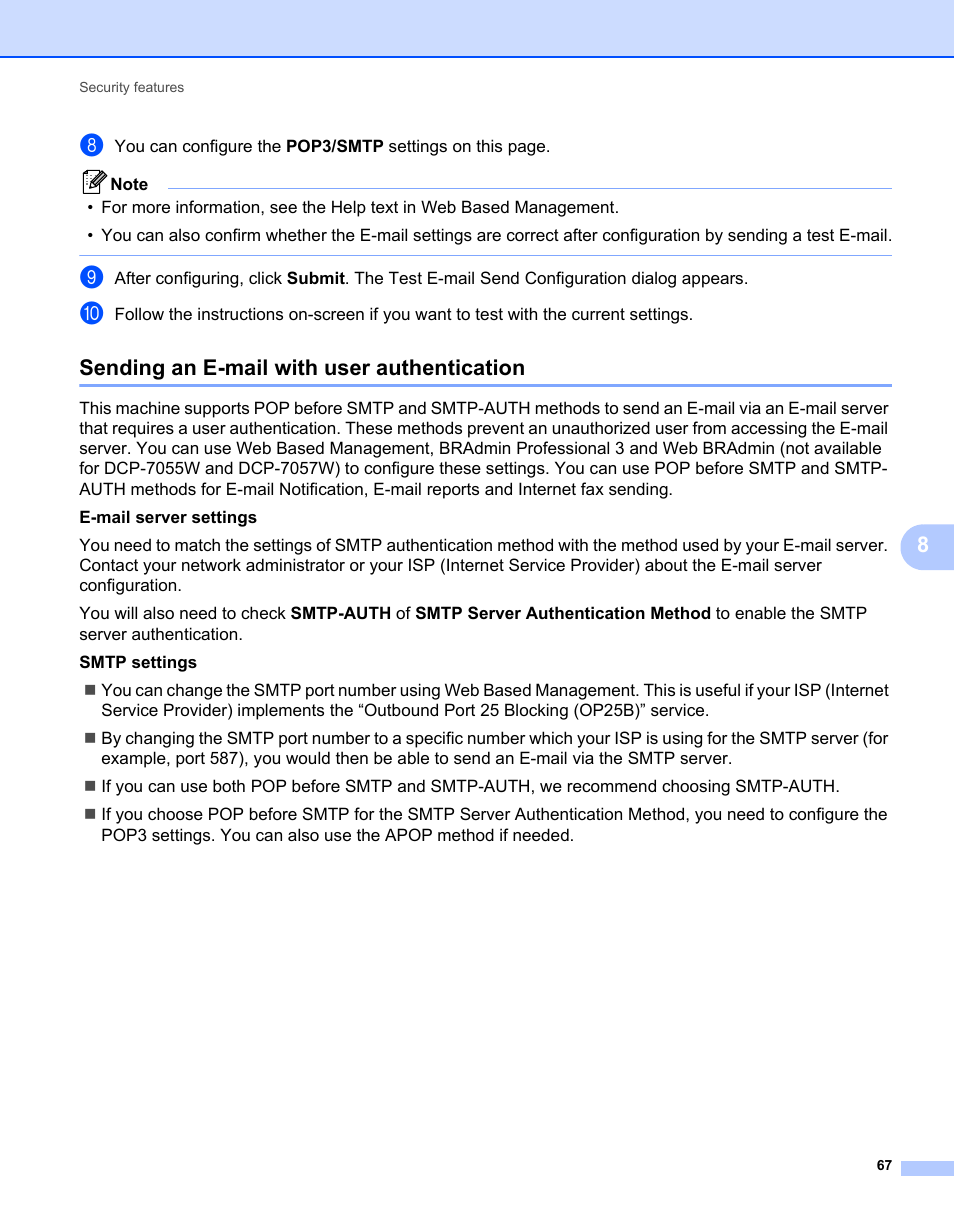Sending an e-mail with user authentication | Brother MFC 7460DN User Manual | Page 72 / 82
