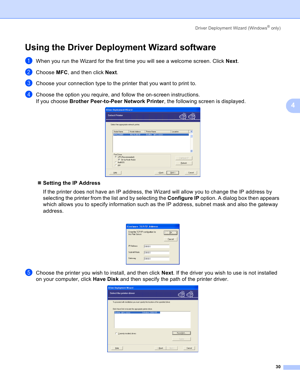 Using the driver deployment wizard software | Brother MFC-9440CN User Manual | Page 38 / 103