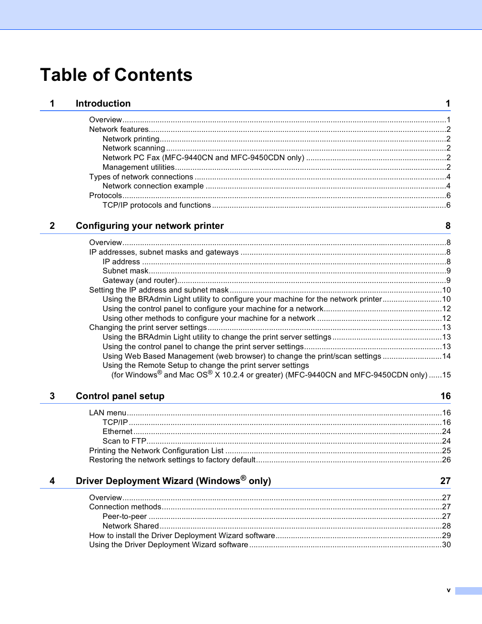 Brother MFC-9440CN User Manual | Page 6 / 103