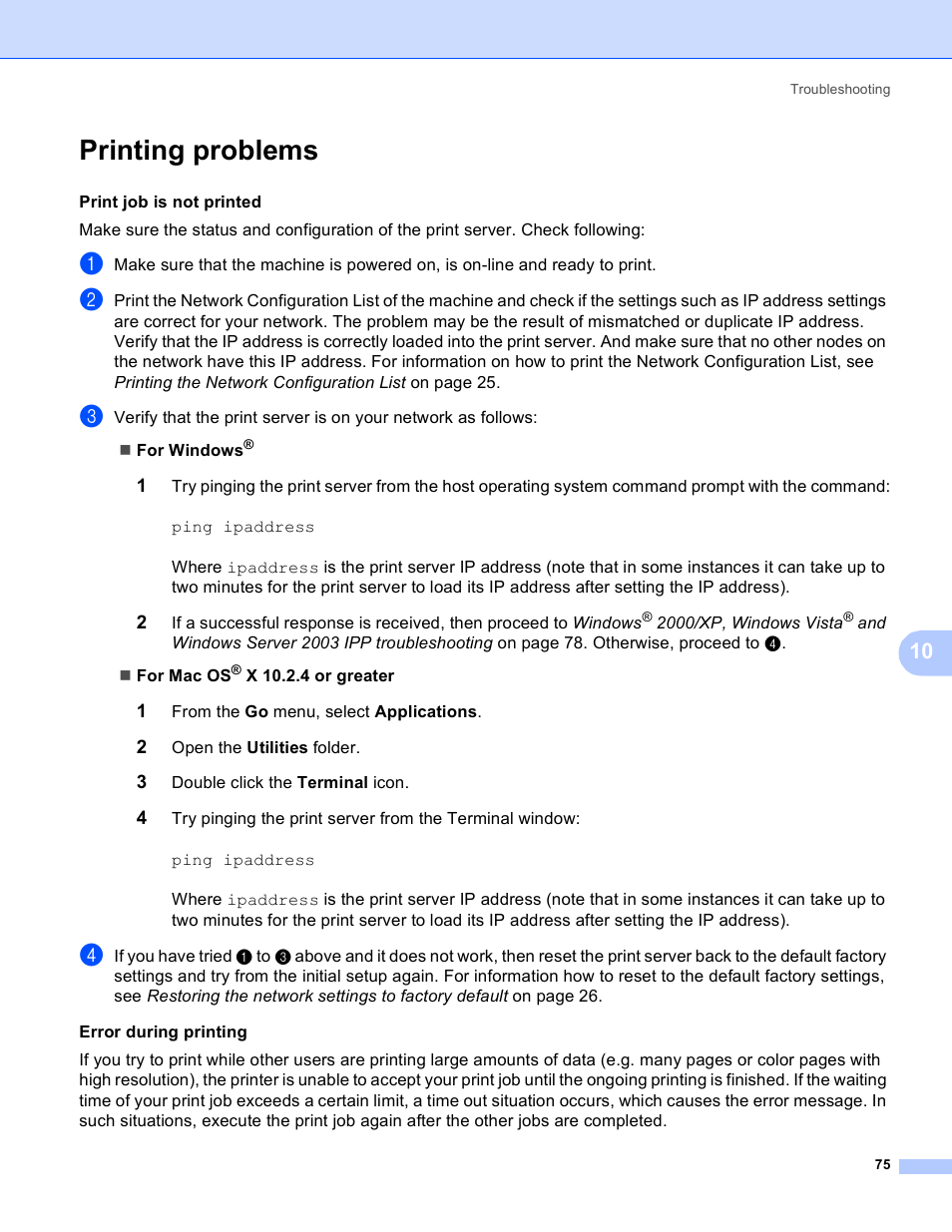 Printing problems | Brother MFC-9440CN User Manual | Page 83 / 103