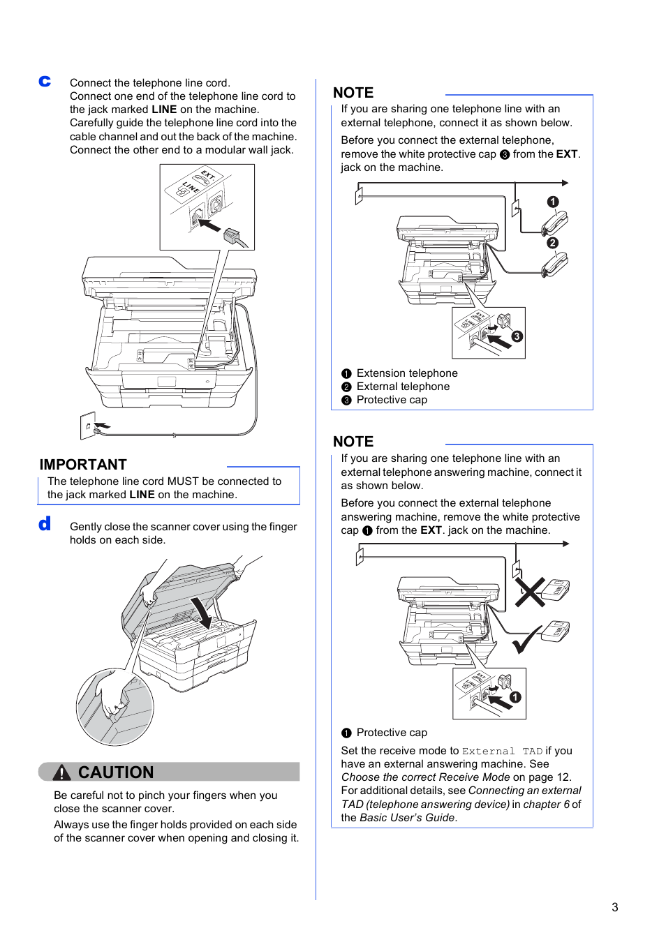 Caution, Important | Brother MFC-J6720DW User Manual | Page 3 / 46