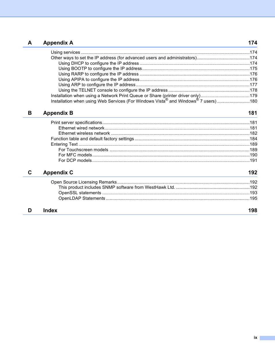 Brother MFC-5895CW User Manual | Page 10 / 209