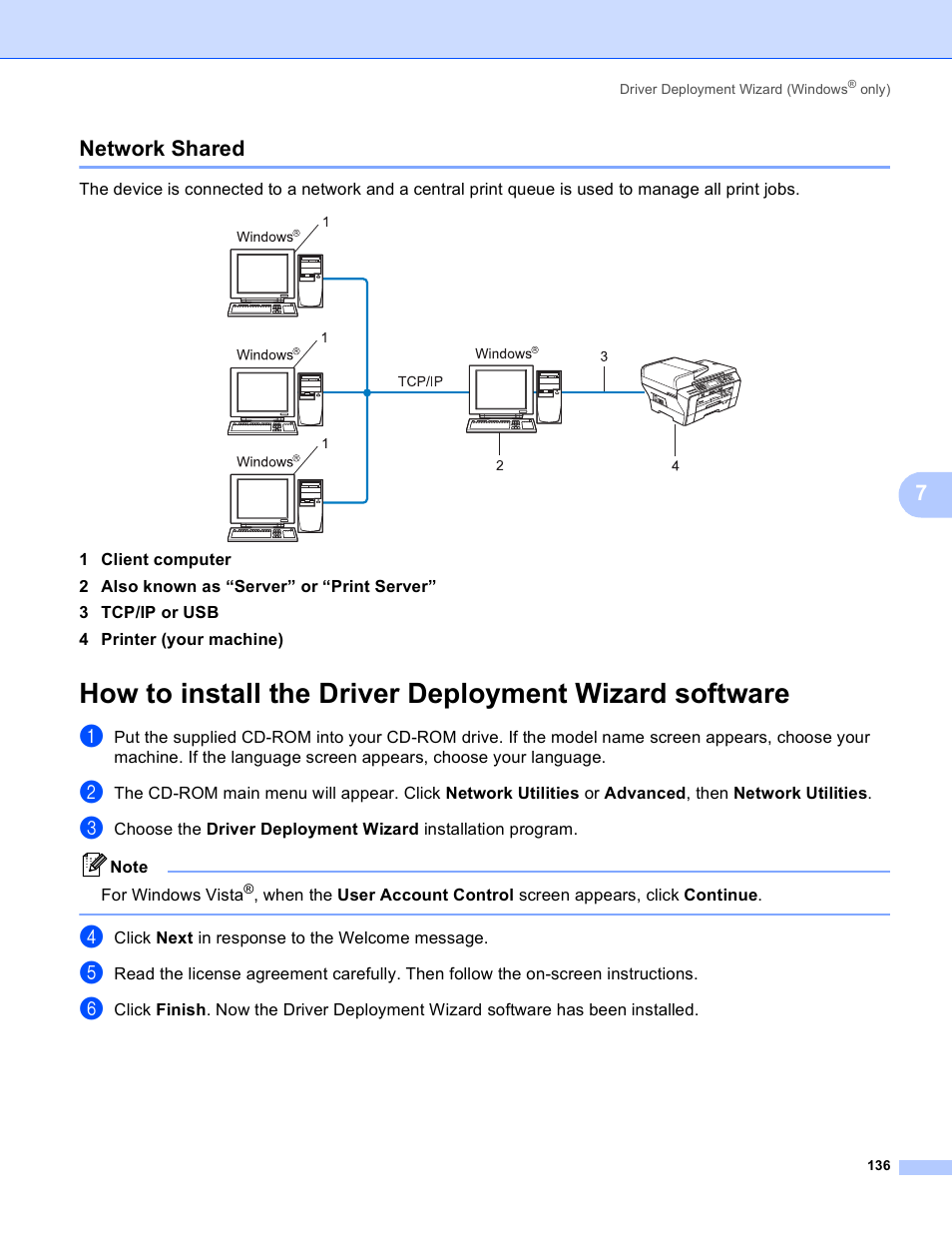 Network shared, 7network shared | Brother MFC-5895CW User Manual | Page 146 / 209