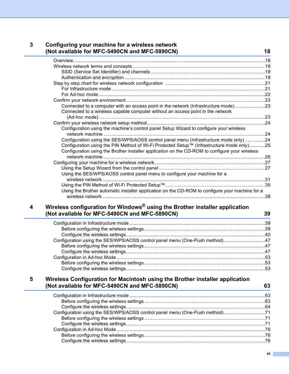 Brother MFC-5895CW User Manual | Page 7 / 209