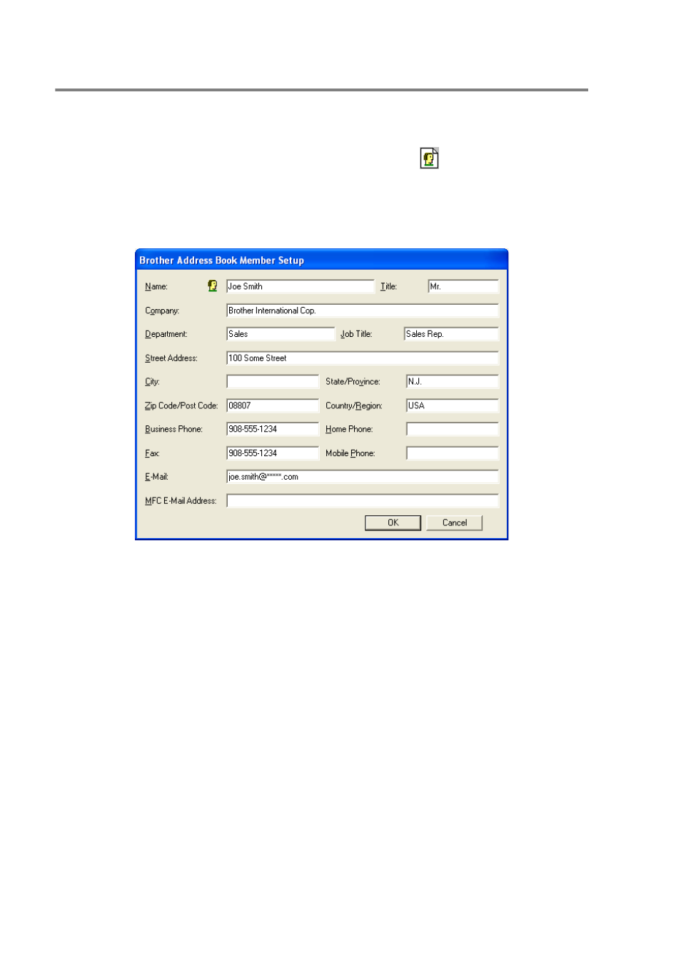 Setting up a member in the address book, Setting up a member in the address book -8 | Brother MFC-8640D User Manual | Page 103 / 179