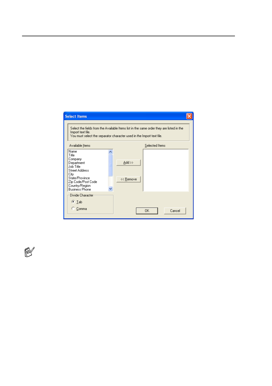 Importing to the address book, Importing to the address book -12 | Brother MFC-8640D User Manual | Page 107 / 179