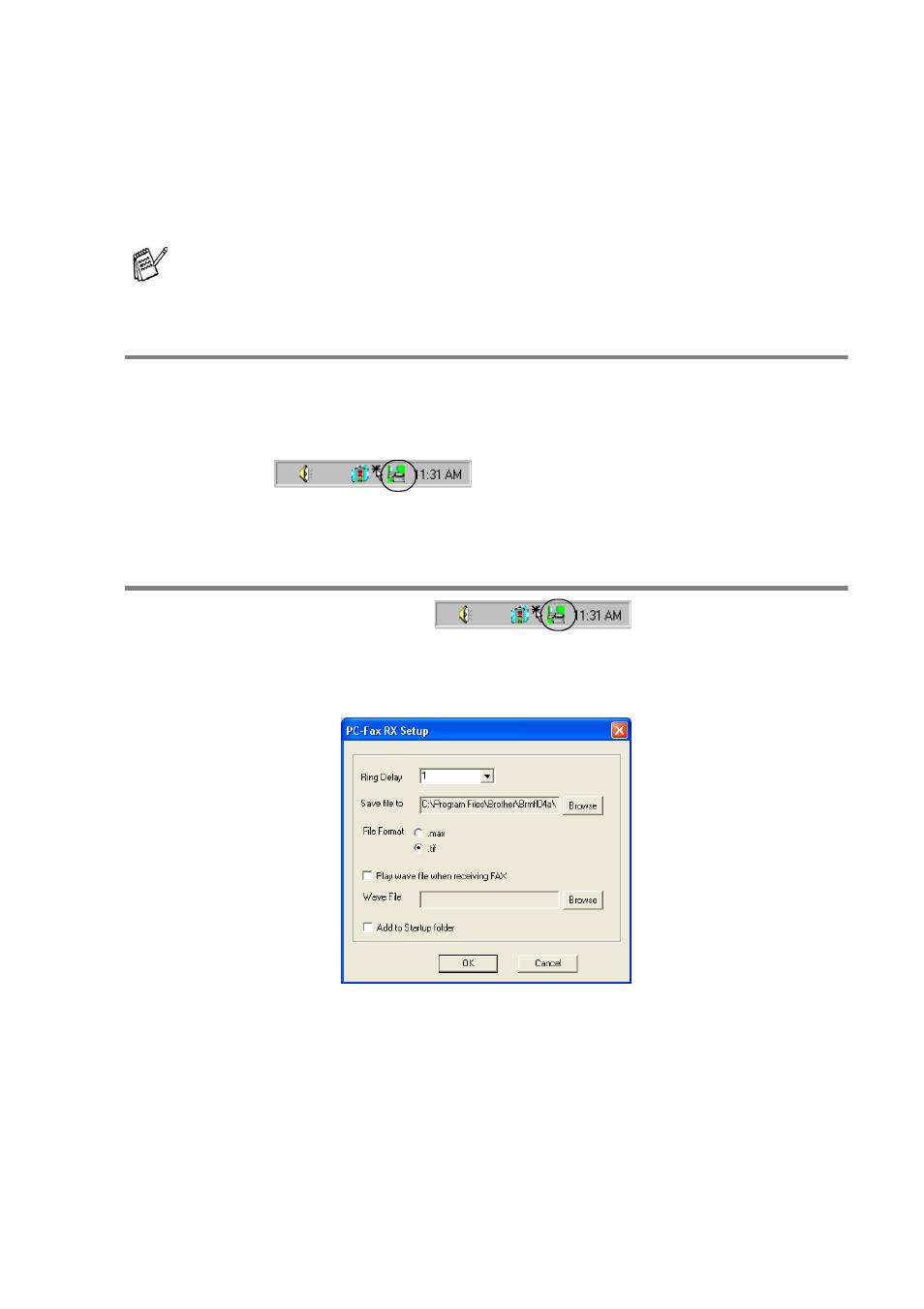Setting up pc-fax receiving, Running pc-fax receiving, Setting up your pc | Setting up pc-fax receiving -19 | Brother MFC-8640D User Manual | Page 114 / 179