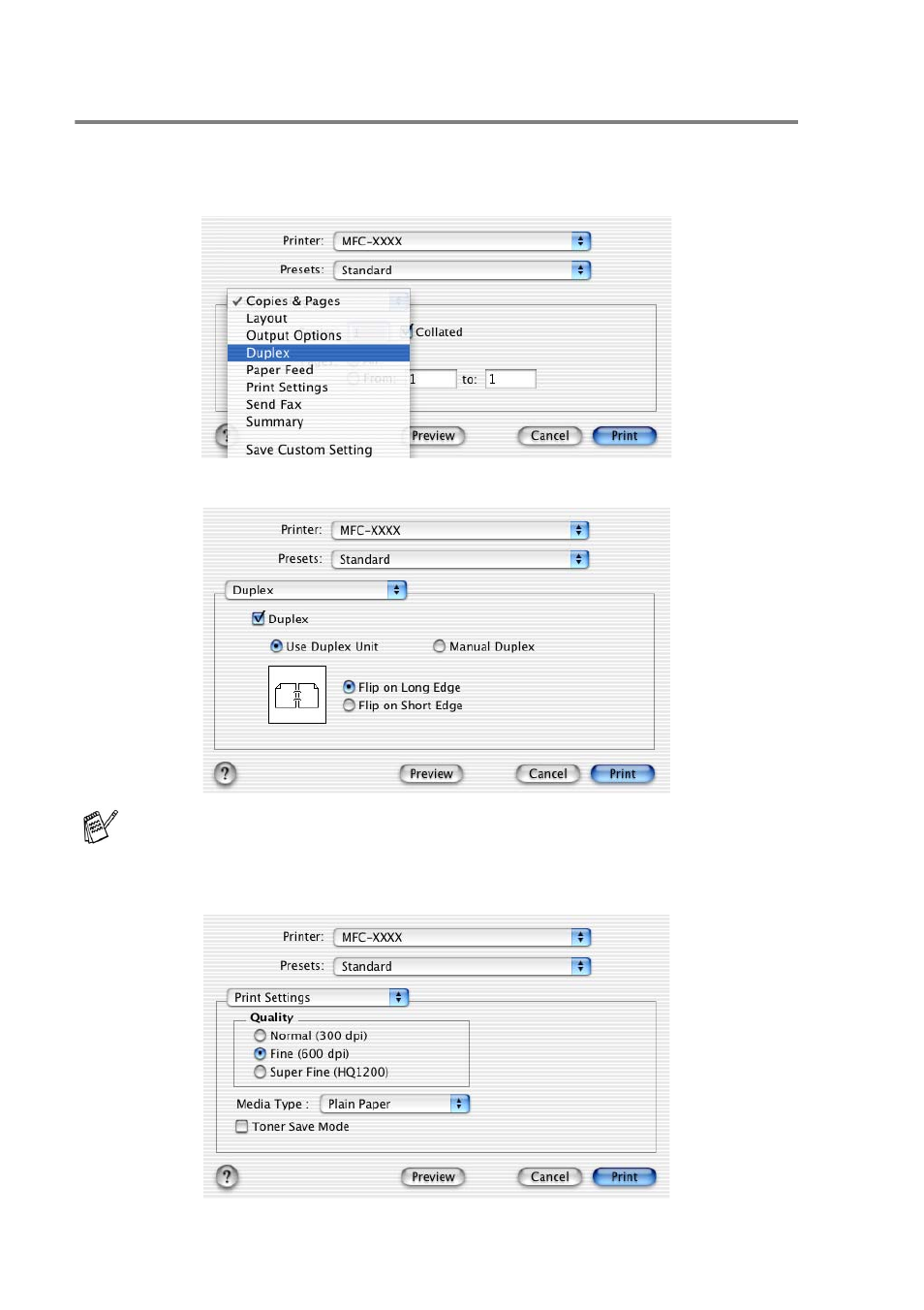 Specific settings, Specific settings -6 | Brother MFC-8640D User Manual | Page 121 / 179