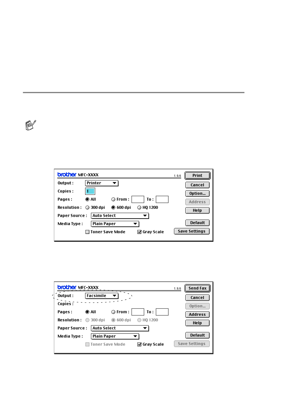 For mac os® 8.6 - 9.2 users, Sending a fax from your macintosh, Application | For mac os, 6 - 9.2 users -14 | Brother MFC-8640D User Manual | Page 129 / 179