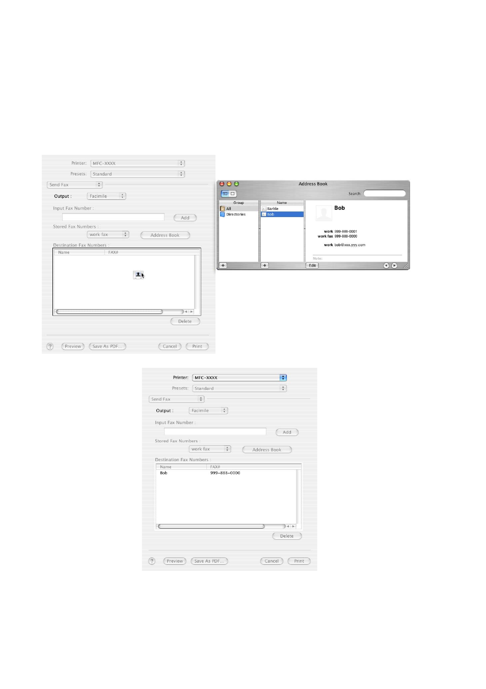 Drag a vcard from the mac os, X address book, Application -18 | Brother MFC-8640D User Manual | Page 133 / 179