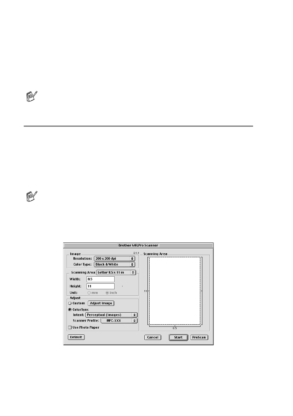 Accessing the scanner, Using the brother twain scanner driver with your, Macintosh | Accessing the scanner -20 | Brother MFC-8640D User Manual | Page 135 / 179