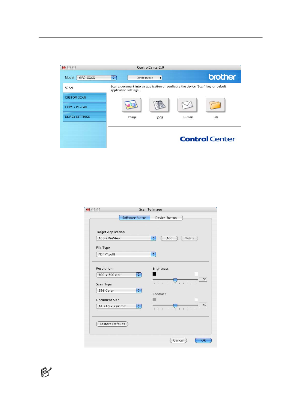 Scan, Image (example: apple preview), Scan -33 | Image (example: apple preview) -33 | Brother MFC-8640D User Manual | Page 148 / 179