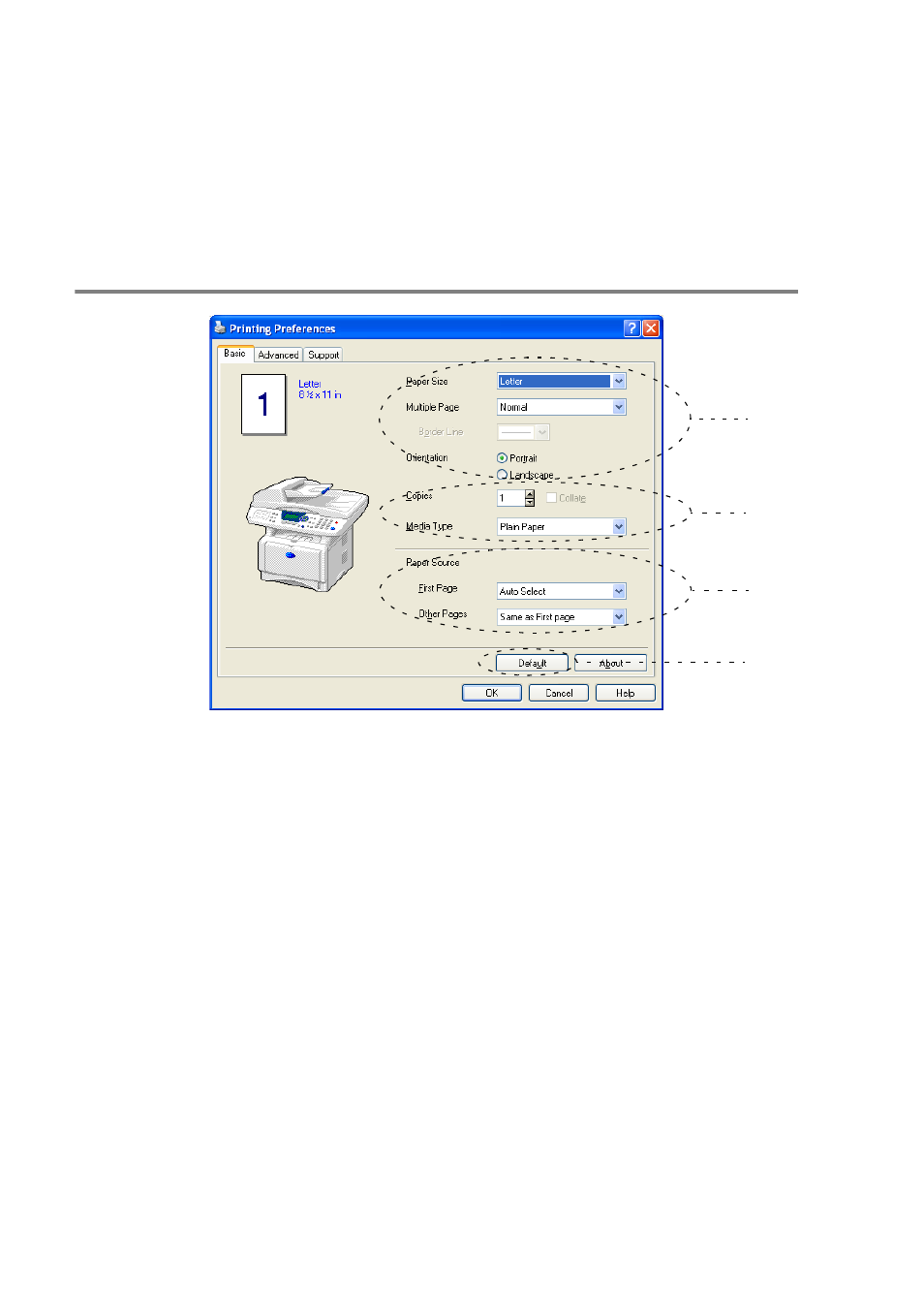 Features in the brother native driver, Basic tab, Features in the brother native driver -3 | Basic tab -3 | Brother MFC-8640D User Manual | Page 28 / 179