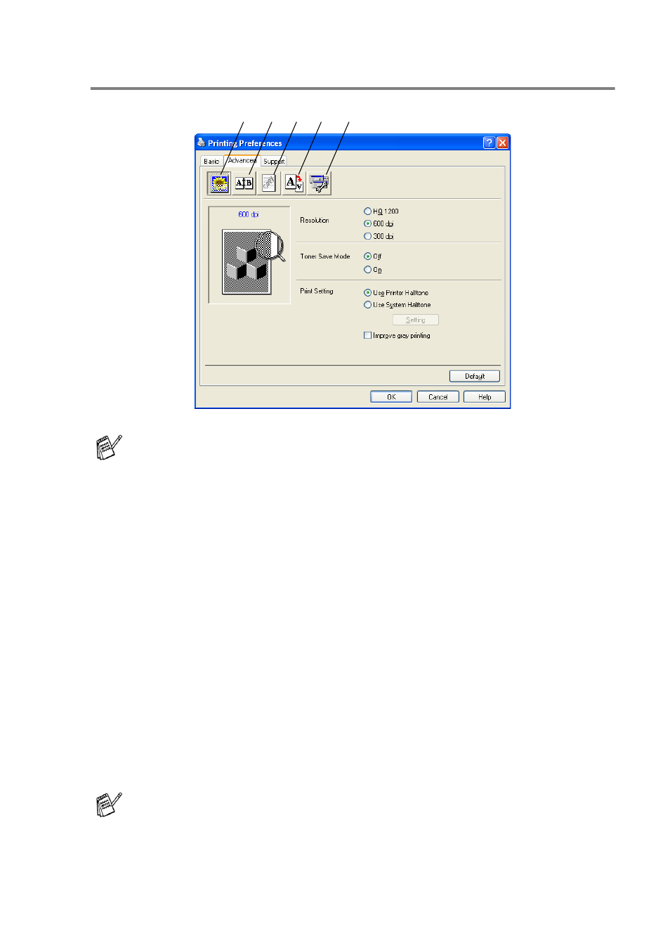 Advanced tab, Print quality, Advanced tab -6 | Print quality -6 | Brother MFC-8640D User Manual | Page 31 / 179