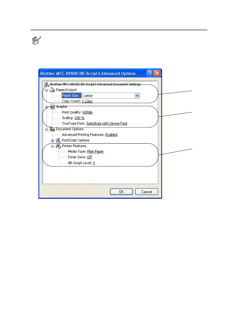 Advanced options, Advanced options -22 | Brother MFC-8640D User Manual | Page 47 / 179