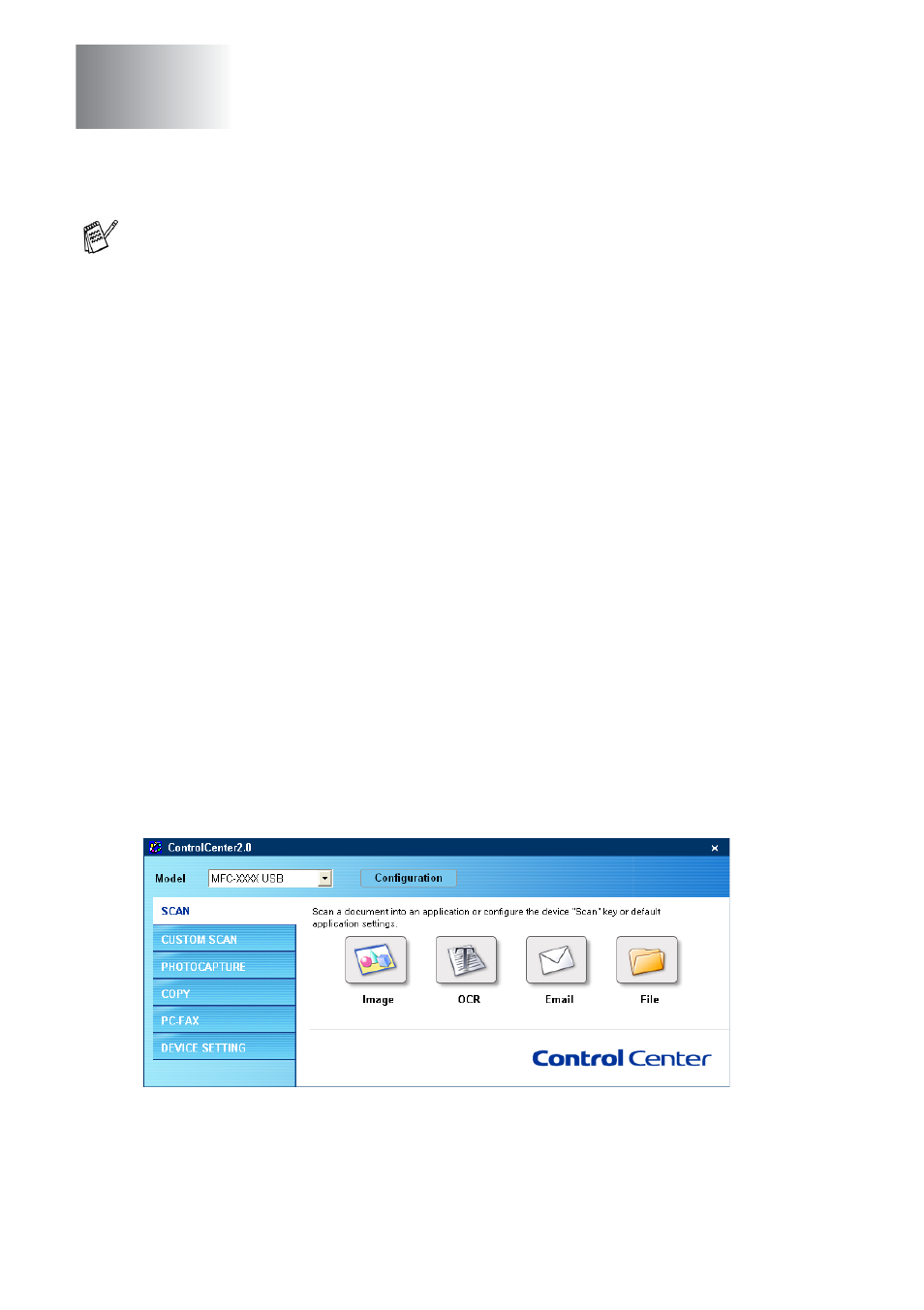 4 using controlcenter2.0, For windows®), Controlcenter2.0 | Using controlcenter2.0 (for windows, Controlcenter2.0 -1, Using controlcenter2.0 | Brother MFC-8640D User Manual | Page 73 / 179