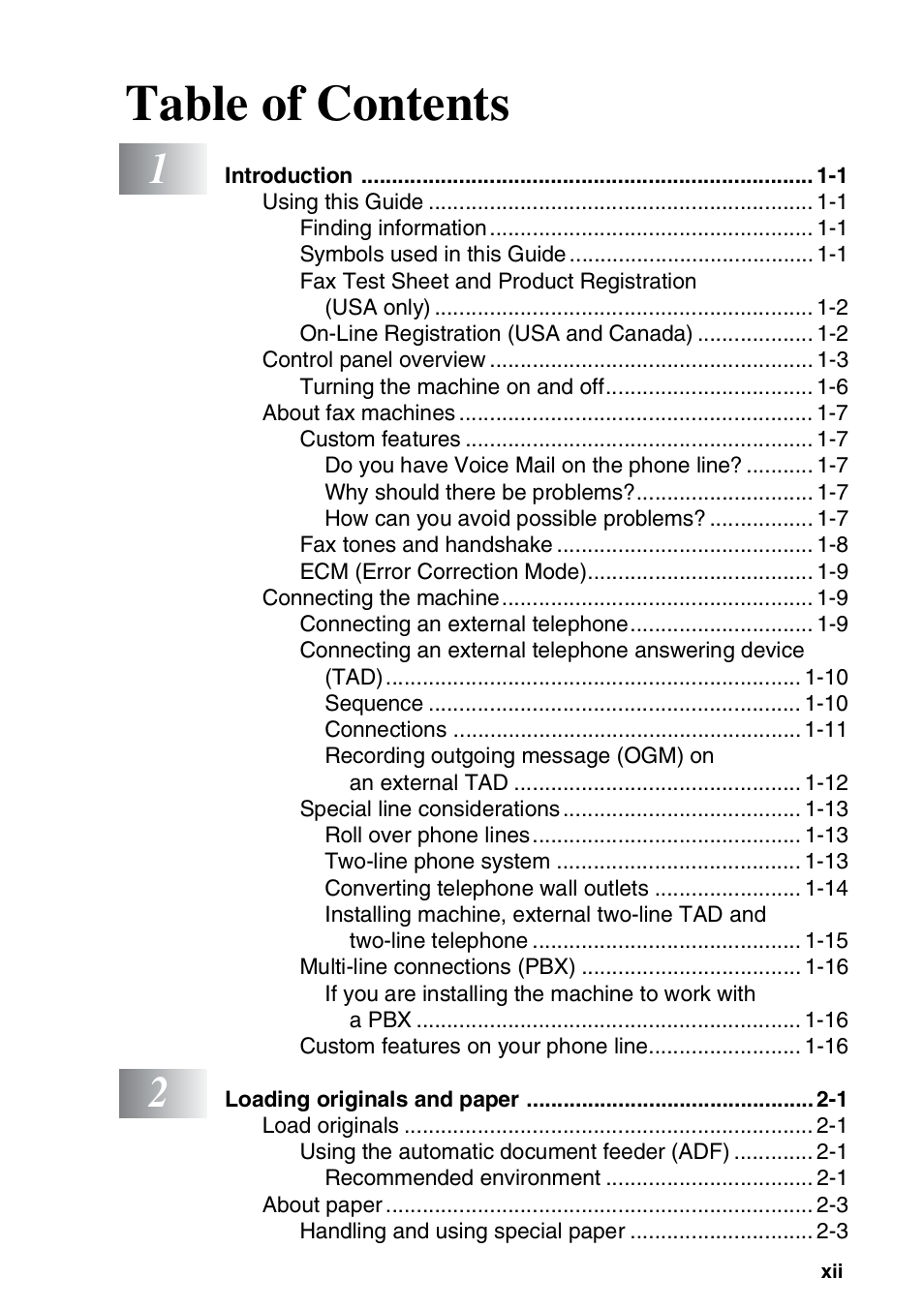 Brother FAX 1920CN User Manual | Page 14 / 214