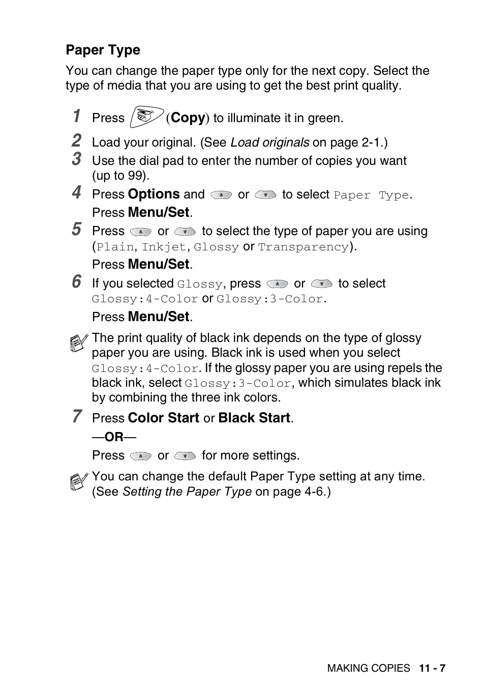 Paper type, Paper type -7 | Brother FAX 1920CN User Manual | Page 140 / 214