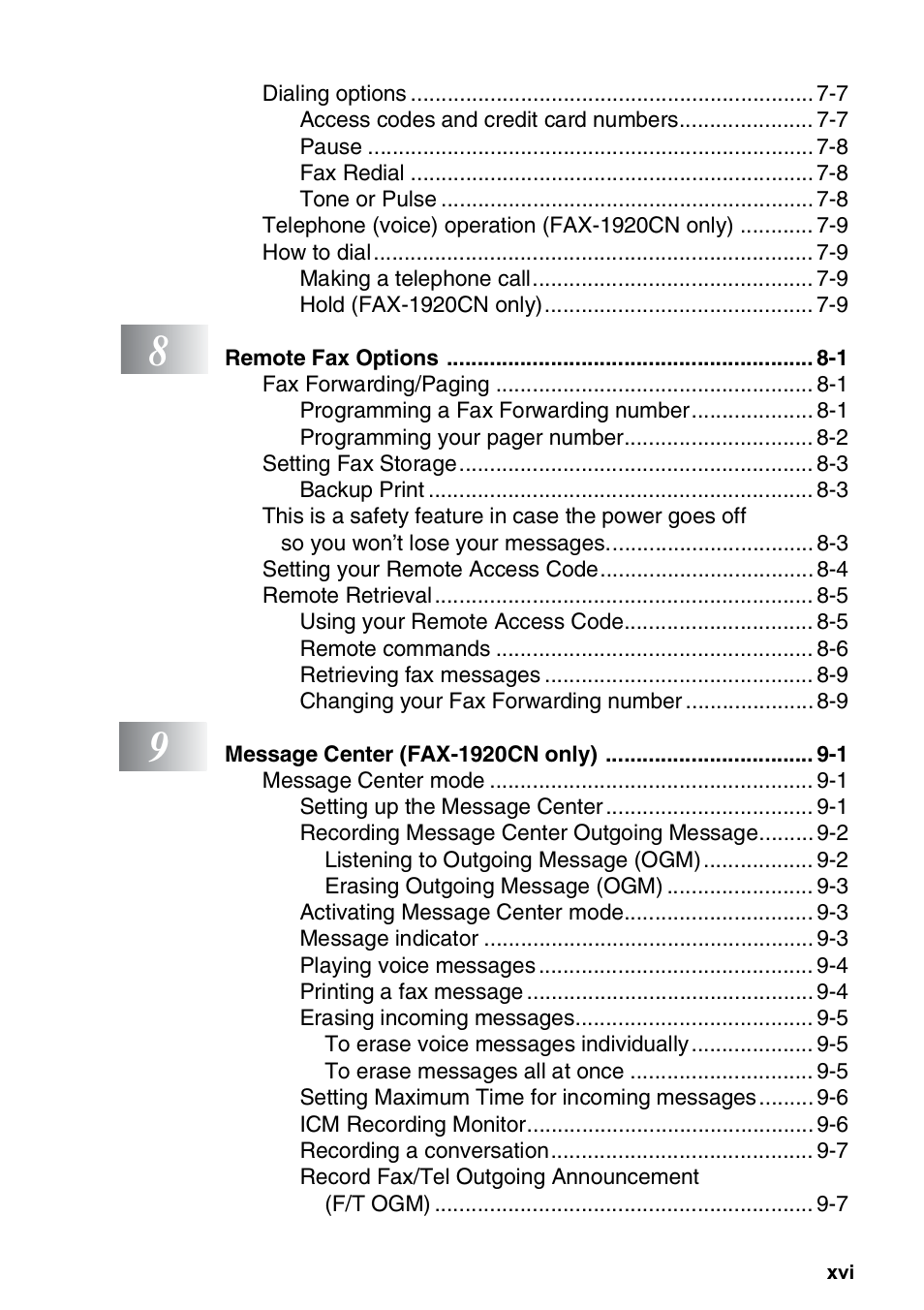 Brother FAX 1920CN User Manual | Page 18 / 214