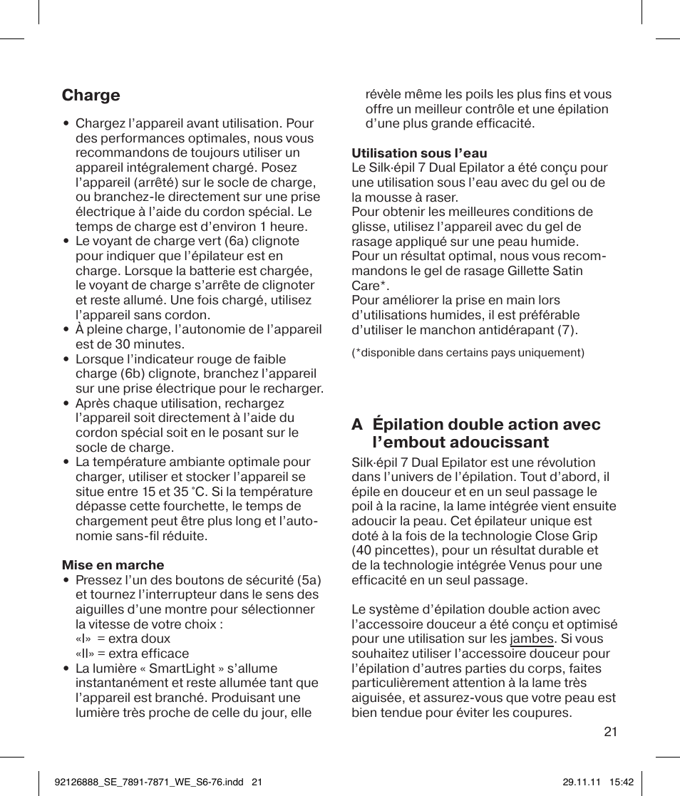 Charge | Braun 7771 Silk-épil 7 Dual Epilator Legs User Manual | Page 21 / 74