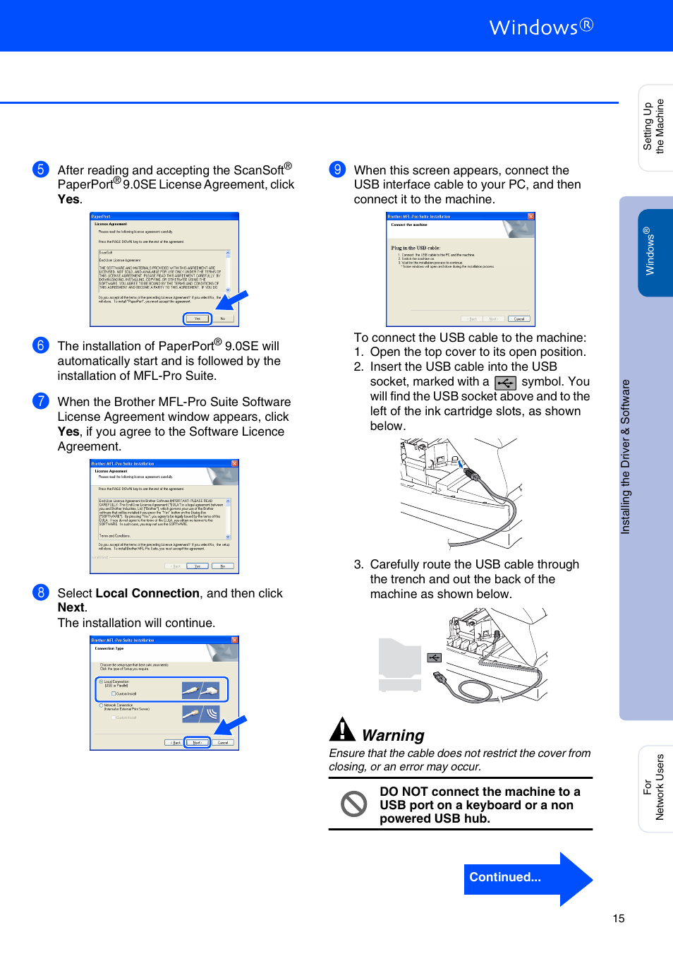 Warning | Brother MFC-3340CN User Manual | Page 17 / 37