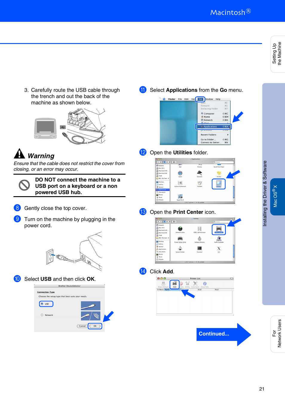 Warning | Brother MFC-3340CN User Manual | Page 23 / 37