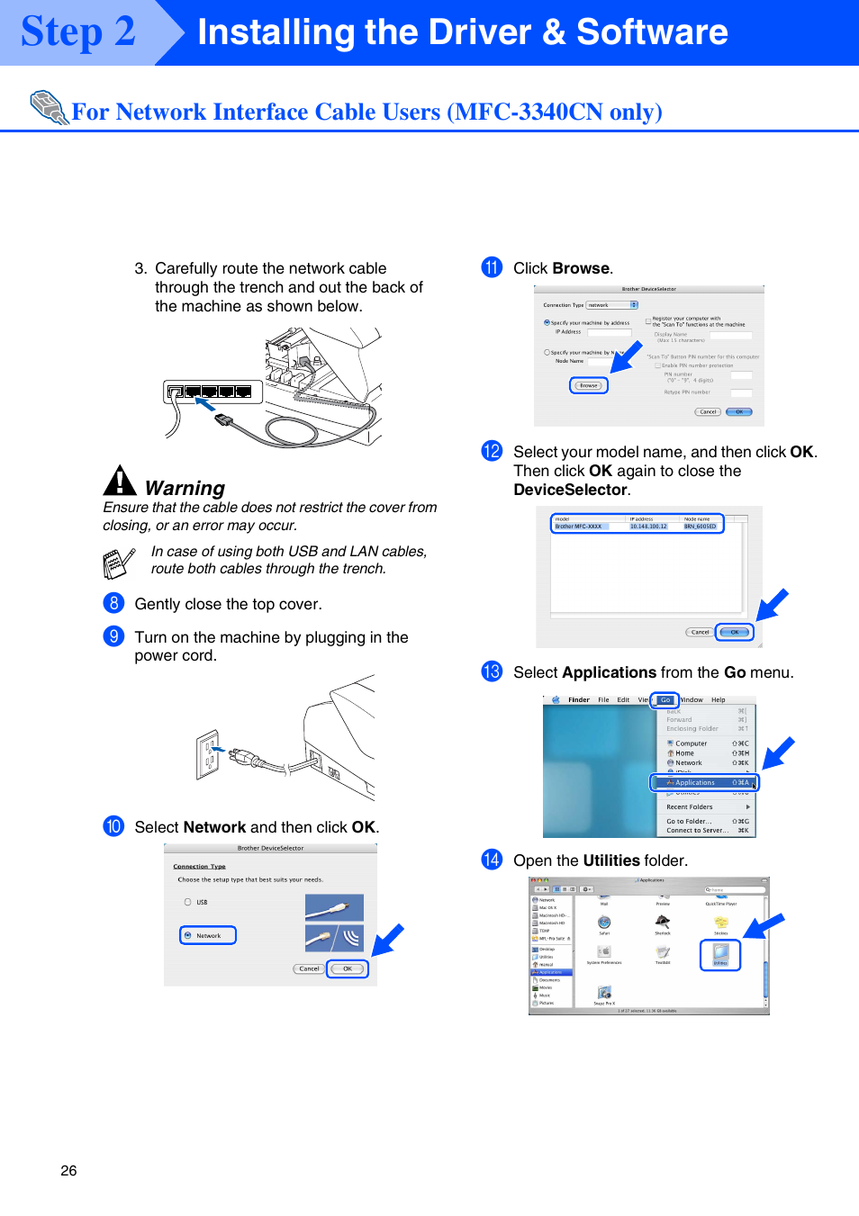 Step 2, Installing the driver & software | Brother MFC-3340CN User Manual | Page 28 / 37