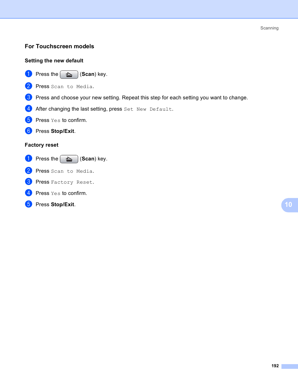 For touchscreen models | Brother DCP-385C User Manual | Page 200 / 256