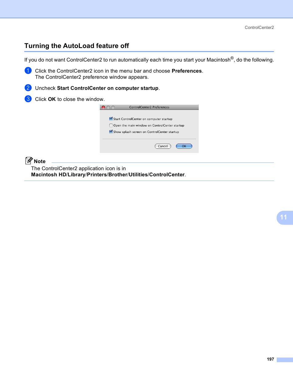 Turning the autoload feature off, 11 turning the autoload feature off | Brother DCP-385C User Manual | Page 205 / 256