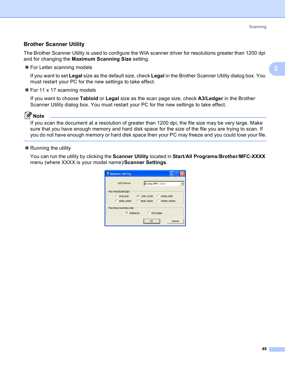 Brother scanner utility | Brother DCP-385C User Manual | Page 56 / 256