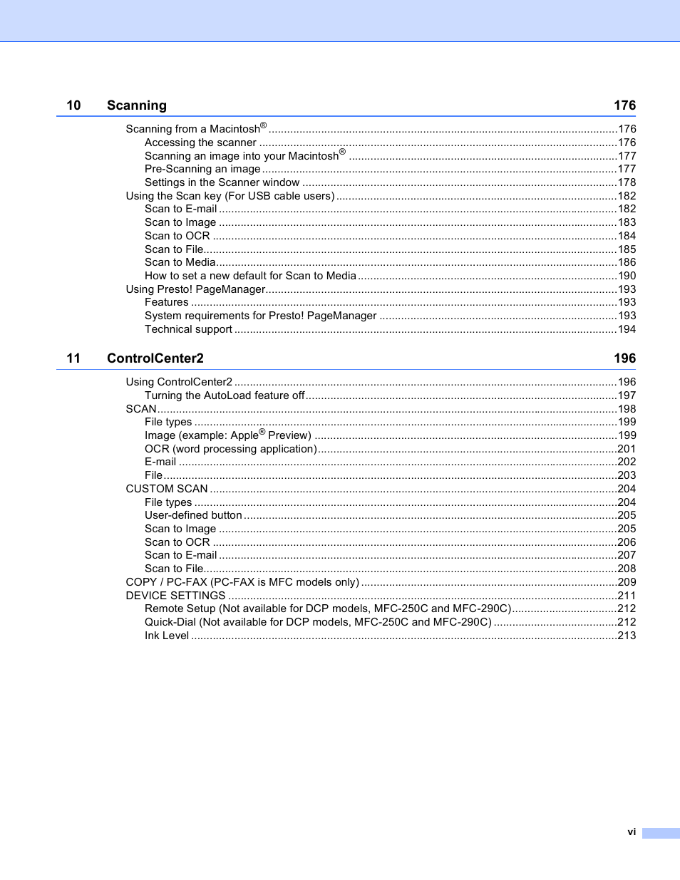 Brother DCP-385C User Manual | Page 7 / 256