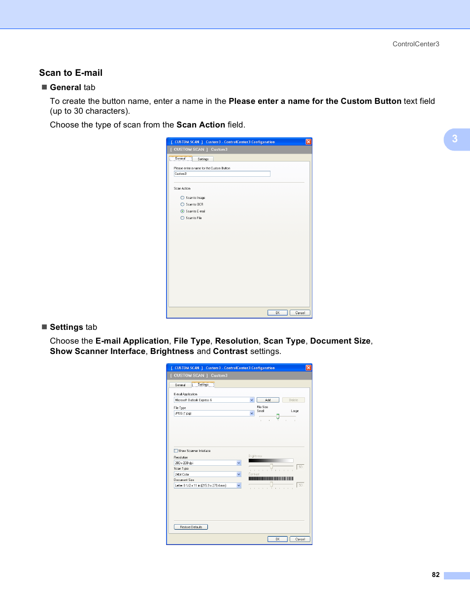 Scan to e-mail | Brother DCP-385C User Manual | Page 90 / 256