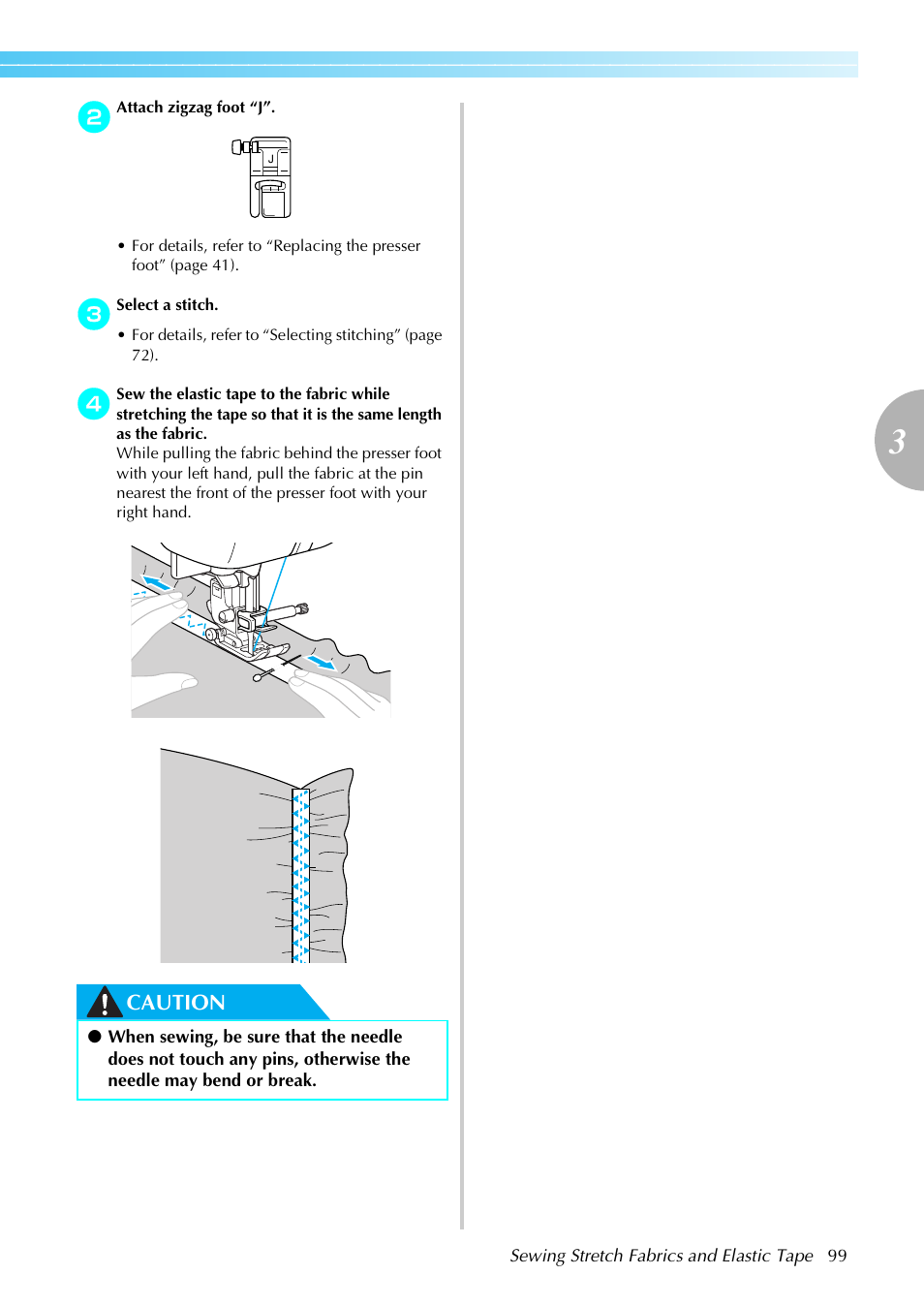 Caution | Brother NX-800 User Manual | Page 101 / 176