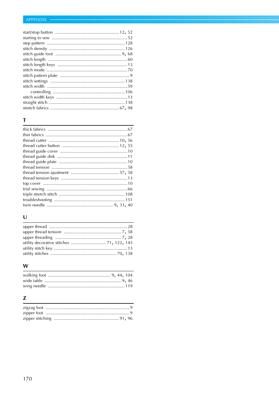 Brother NX-800 User Manual | Page 172 / 176