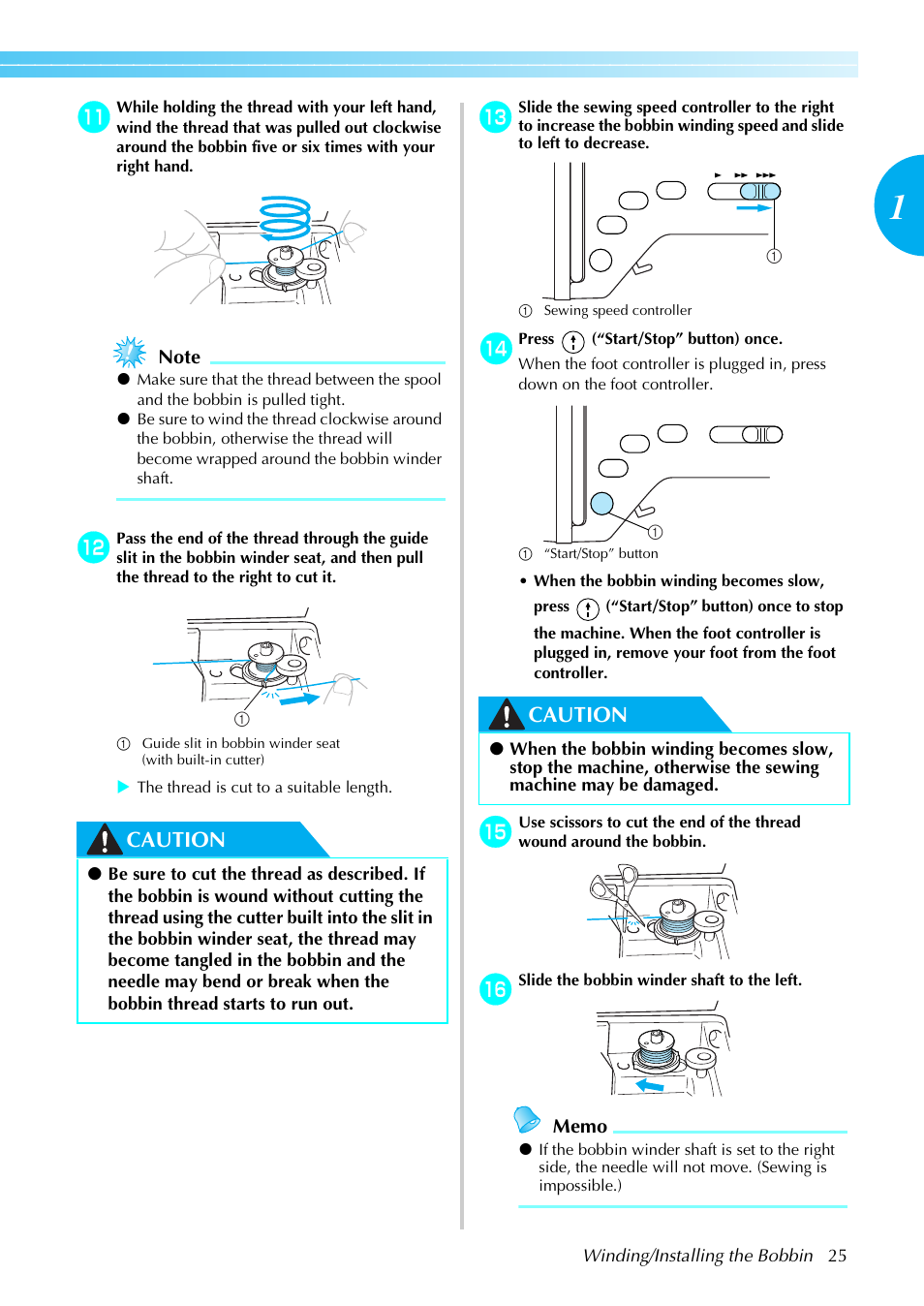 Caution | Brother NX-800 User Manual | Page 27 / 176
