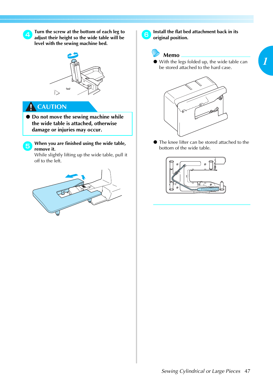 Caution | Brother NX-800 User Manual | Page 49 / 176
