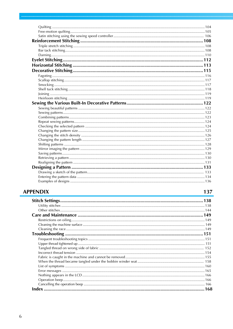 Appendix 137 | Brother NX-800 User Manual | Page 8 / 176