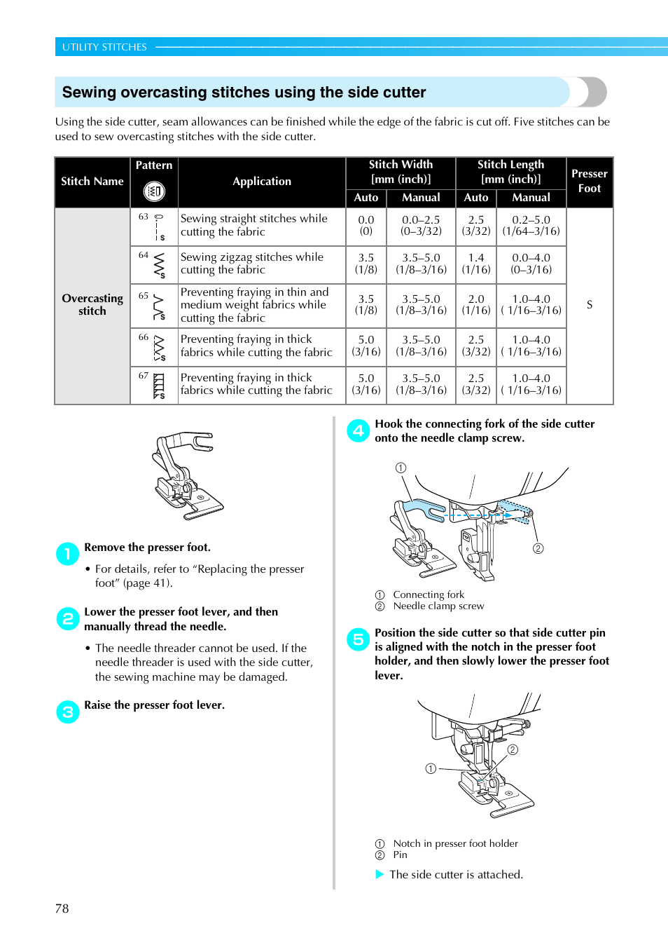 Sewing overcasting stitches using the side cutter | Brother NX-800 User Manual | Page 80 / 176