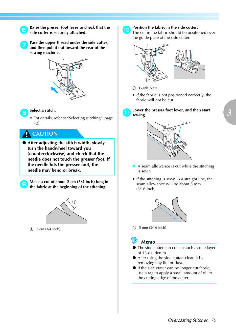 Caution | Brother NX-800 User Manual | Page 81 / 176