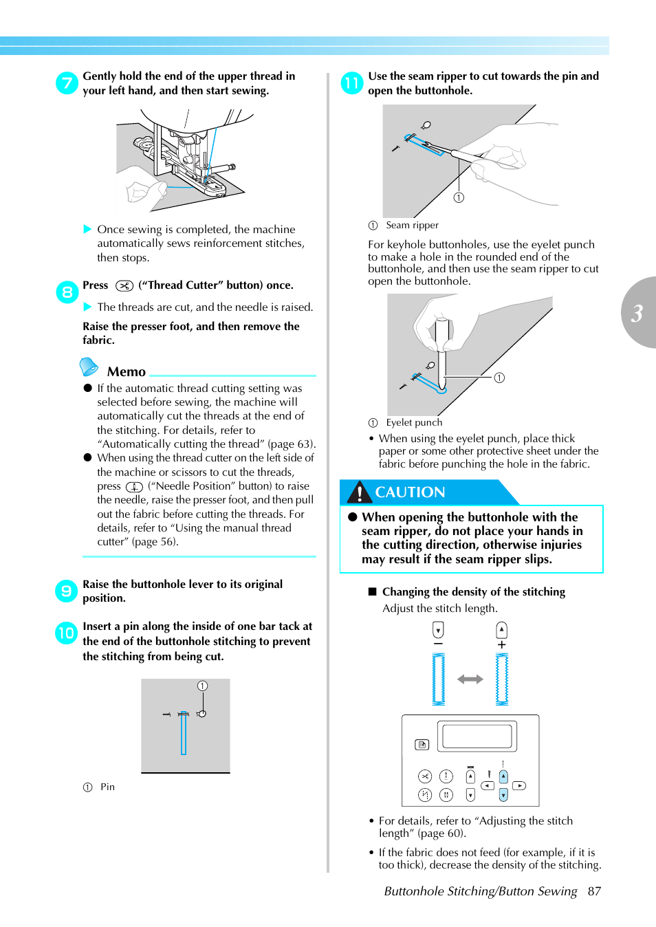 Caution | Brother NX-800 User Manual | Page 89 / 176